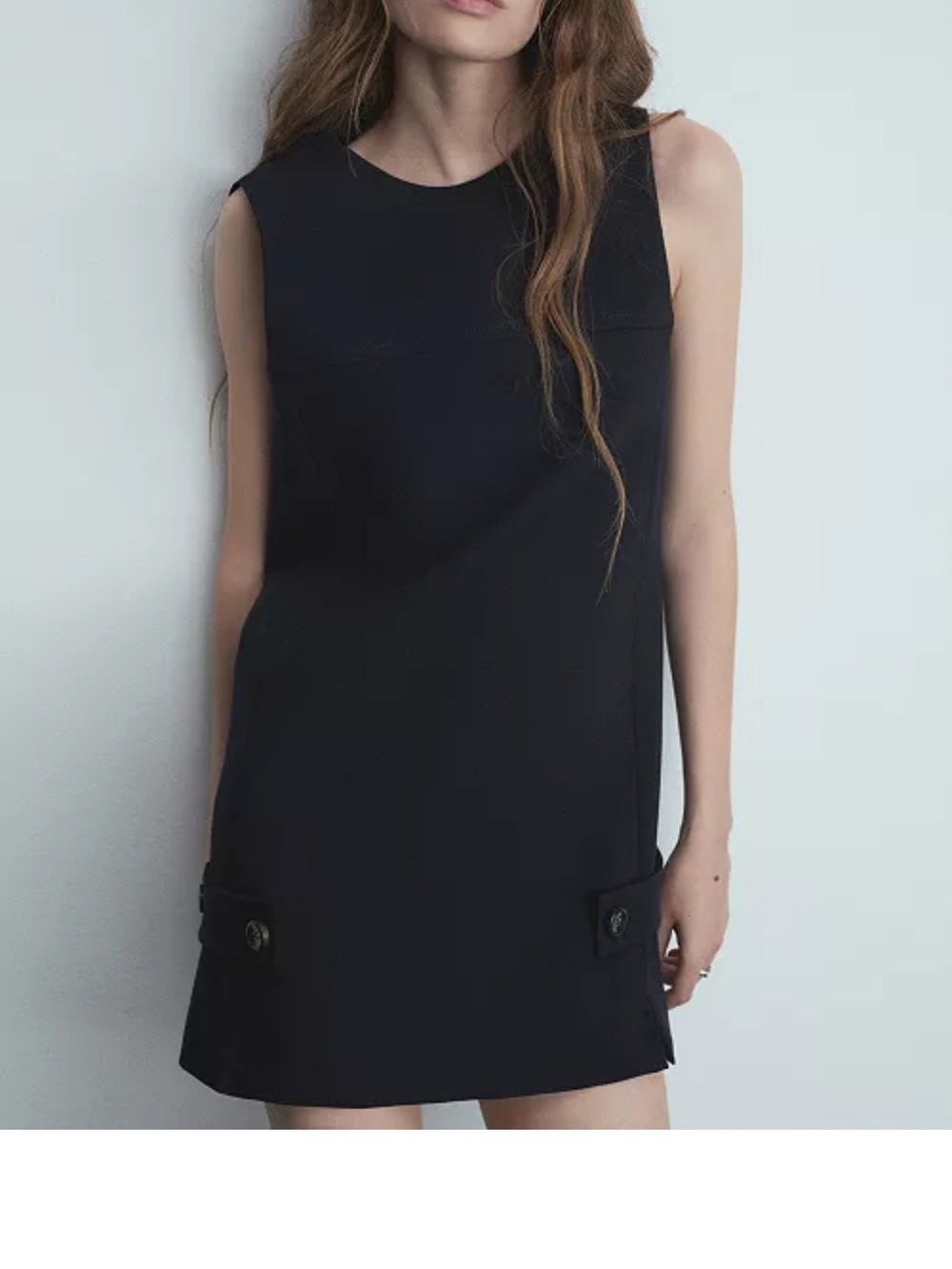 Mango Black Sleeveless Shift Mini Dress